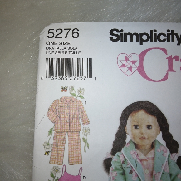 Simplicity # 5276 clothes for 18" dolls  fits American Girl Dolls - Picture 2 of 5